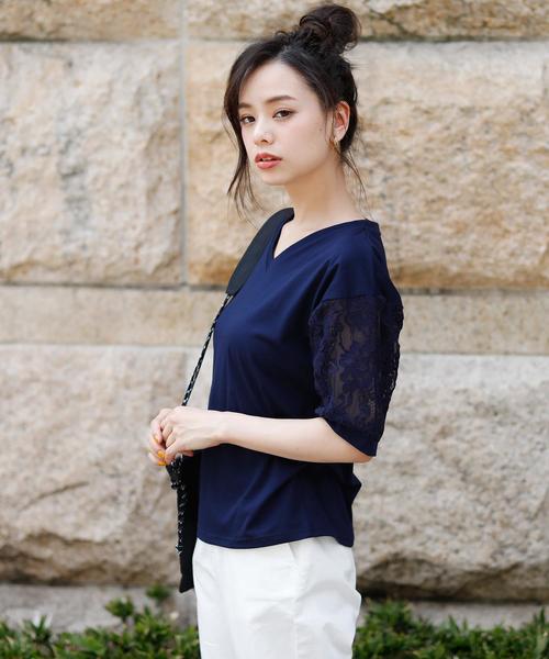 Girly Doll(ガーリードール)の「花柄レース カットソー(Tシャツ/カットソー・レディース・ホワイト/ブラック/ベージュ/ネイビー/ホワイト系その他/ブラック系その他/ベージュ系その他/ブルー系その他・FREE)」の15枚目の写真