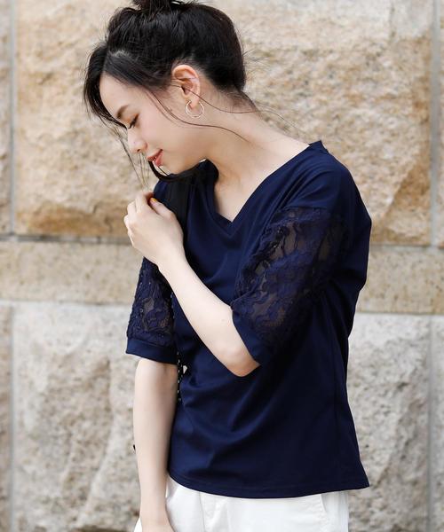 Girly Doll(ガーリードール)の「花柄レース カットソー(Tシャツ/カットソー・レディース・ホワイト/ブラック/ベージュ/ネイビー/ホワイト系その他/ブラック系その他/ベージュ系その他/ブルー系その他・FREE)」の16枚目の写真