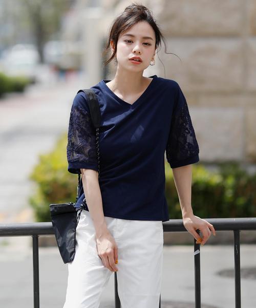 Girly Doll(ガーリードール)の「花柄レース カットソー(Tシャツ/カットソー・レディース・ホワイト/ブラック/ベージュ/ネイビー/ホワイト系その他/ブラック系その他/ベージュ系その他/ブルー系その他・FREE)」の17枚目の写真