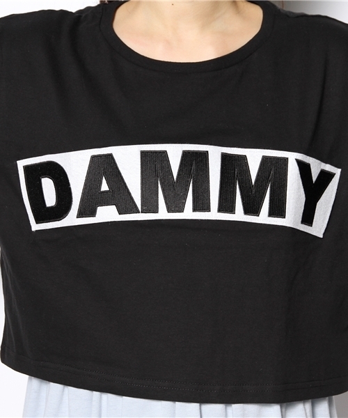DAMMY（ダミー）の「DAMMY/ショートTシャツ（Tシャツ/カットソー・レディース・ホワイト/ブラック・FREE）」の3枚目の写真