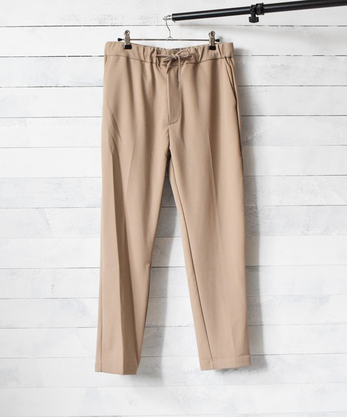 Bling Leads（ブリングリーズ）の「【Bk】梨地 スリムテーパードパンツ（スラックス・メンズ・ブラック/ベージュ/ネイビー/ライトベージュ/ブラウン/チャコールグレー/ブルー/グレイッシュベージュ・MEDIUM/LARGE/X-LARGE）」の4枚目の写真