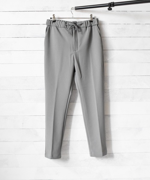 Bling Leads（ブリングリーズ）の「【Bk】梨地 スリムテーパードパンツ（スラックス・メンズ・ブラック/ベージュ/ネイビー/ライトベージュ/ブラウン/チャコールグレー/ブルー/グレイッシュベージュ・MEDIUM/LARGE/X-LARGE）」の3枚目の写真