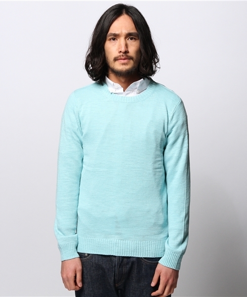 JOURNAL STANDARD(ジャーナルスタンダード)の「スラブコットンクルーネックニット #(ニット/セーター・メンズ・ホワイト/ネイビー/ブルー/サックスブルー/グレー・MEDIUM/LARGE)」の10枚目の写真