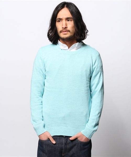 JOURNAL STANDARD(ジャーナルスタンダード)の「スラブコットンクルーネックニット #(ニット/セーター・メンズ・ホワイト/ネイビー/ブルー/サックスブルー/グレー・MEDIUM/LARGE)」の12枚目の写真