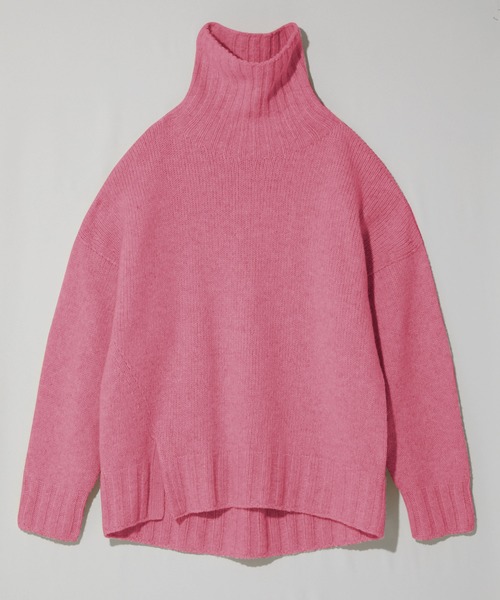 STUDIOUS（ステュディオス）の「【STUDIOUS】タートルスクエアヤーンニット（ニット/セーター・レディース・ブラック/ベージュ/オフホワイト/ブラウン/オレンジ/ブルー/ピンク/イエロー/サックスブルー・FREE）」の8枚目の写真