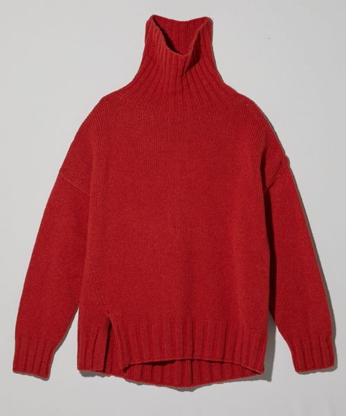 STUDIOUS（ステュディオス）の「【STUDIOUS】タートルスクエアヤーンニット（ニット/セーター・レディース・ブラック/ベージュ/オフホワイト/ブラウン/オレンジ/ブルー/ピンク/イエロー/サックスブルー・FREE）」の9枚目の写真