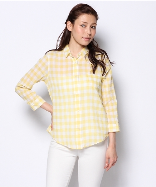 CIAOPANIC TYPY（チャオパニックティピー）の「ギンガムシャツ（シャツ/ブラウス・レディース・イエロー/ブルー/ブラック・SMALL/MEDIUM）」の4枚目の写真