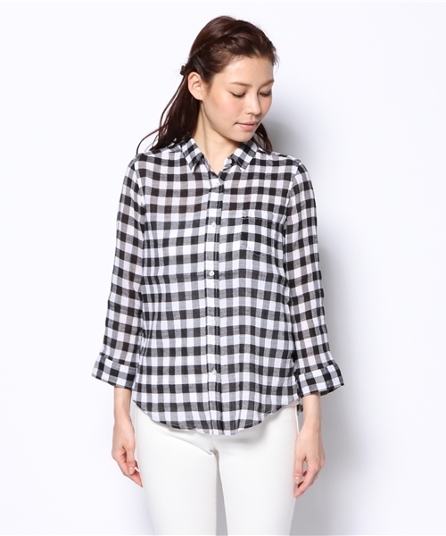 CIAOPANIC TYPY（チャオパニックティピー）の「ギンガムシャツ（シャツ/ブラウス・レディース・イエロー/ブルー/ブラック・SMALL/MEDIUM）」の7枚目の写真