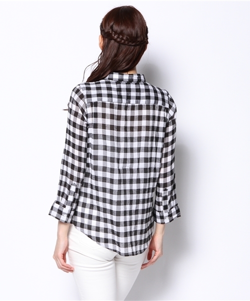 CIAOPANIC TYPY（チャオパニックティピー）の「ギンガムシャツ（シャツ/ブラウス・レディース・イエロー/ブルー/ブラック・SMALL/MEDIUM）」の9枚目の写真