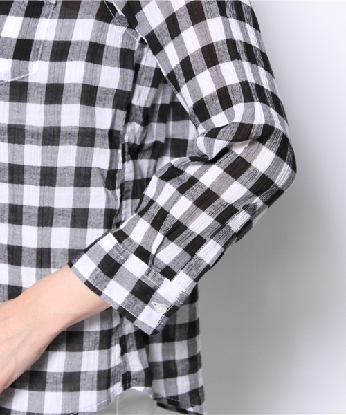 CIAOPANIC TYPY（チャオパニックティピー）の「ギンガムシャツ（シャツ/ブラウス・レディース・イエロー/ブルー/ブラック・SMALL/MEDIUM）」の11枚目の写真