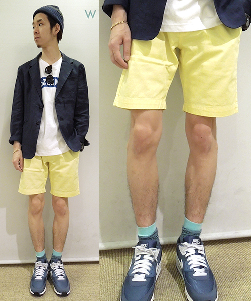 WHO'S WHO gallery（フーズフーギャラリー）の「【BOYMAN】カラーチノショートパンツ（チノパンツ・メンズ・サンドベージュ/イエロー/ホワイト/ブラック/ネイビー/ミント・LARGE/SMALL/MEDIUM）」の6枚目の写真