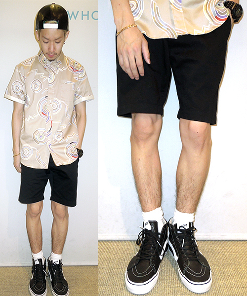 WHO'S WHO gallery（フーズフーギャラリー）の「【BOYMAN】カラーチノショートパンツ（チノパンツ・メンズ・サンドベージュ/イエロー/ホワイト/ブラック/ネイビー/ミント・LARGE/SMALL/MEDIUM）」の3枚目の写真