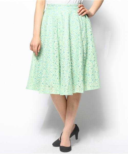 mystic（ミスティック）の「レースフレアースカート（スカート・レディース・オフホワイト/グリーン/ブラック・ﾌﾘ-）」の3枚目の写真