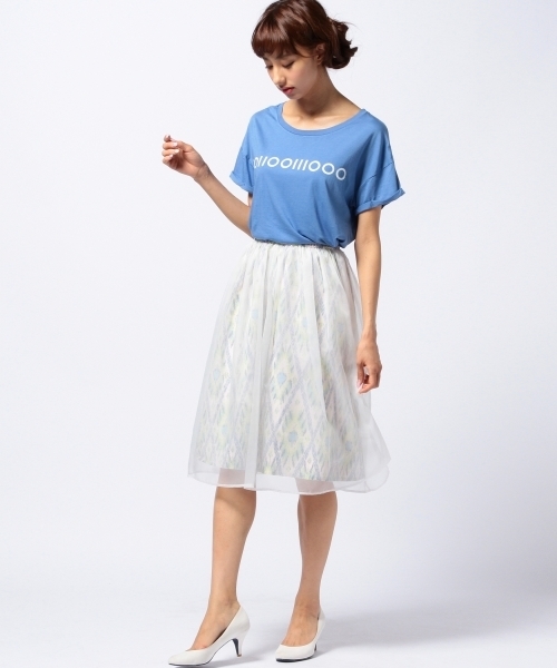 Another Edition(アナザーエディション)の「AE l○ SIGN PRT T ◆(Tシャツ/カットソー・レディース・オフホワイト/ライトピンク/コバルトブルー・フリー)」の5枚目の写真