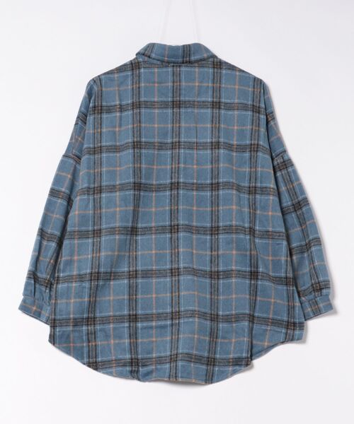 STYLEBLOCK(スタイルブロック)の「ビッグシルエット起毛ビッグチェックシャツ(シャツ/ブラウス・レディース・ベージュ/ブラウン/ブルー・M)」の5枚目の写真