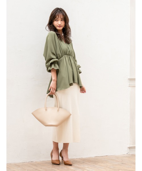 fifth（フィフス）の「巾着付きフェイクレザーハンドバッグ（ハンドバッグ・レディース・アイボリー/キャメル/ブラック・FREE）」の16枚目の写真