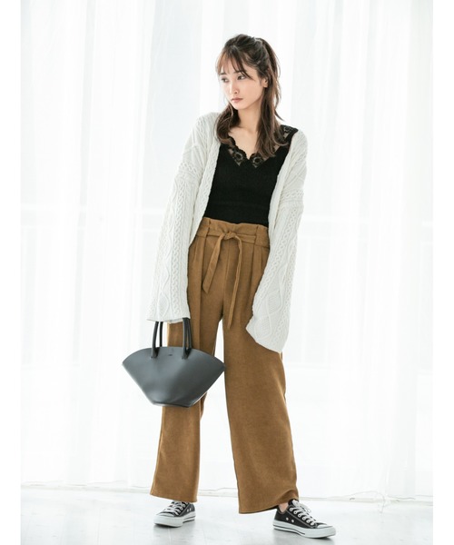 fifth（フィフス）の「巾着付きフェイクレザーハンドバッグ（ハンドバッグ・レディース・アイボリー/キャメル/ブラック・FREE）」の11枚目の写真