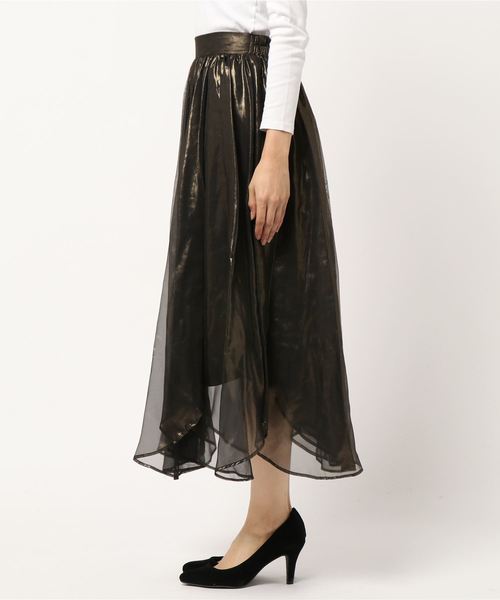 archives(アルシーヴ)の「箔プリントロングフレアスカート(スカート・レディース・アイボリー/ブラック/モカ・MEDIUM)」の5枚目の写真