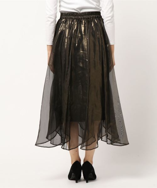 archives(アルシーヴ)の「箔プリントロングフレアスカート(スカート・レディース・アイボリー/ブラック/モカ・MEDIUM)」の4枚目の写真