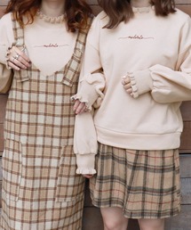 PairPair | 裏起毛フリルネック刺繍プルオーバー(スウェット)