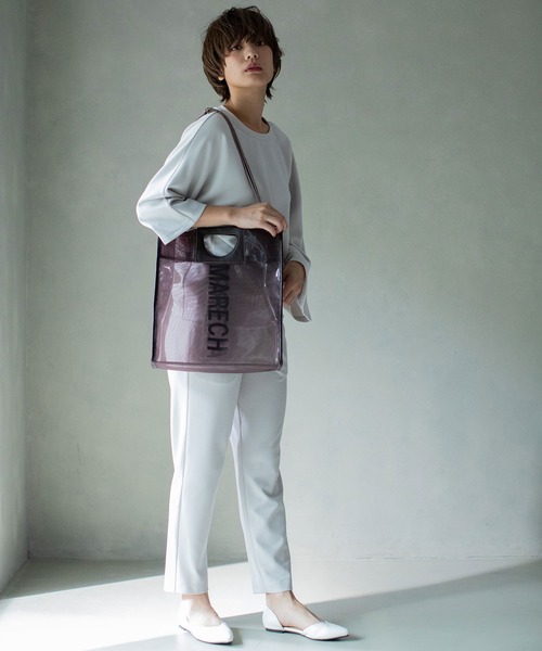 MARECHAL TERRE（マルシャルテル）の「PVCロゴバック×メッシュロゴトートバック（ショルダーバッグ・レディース・ホワイト/ブラック/ブラウン/ブルー・FREE）」の17枚目の写真