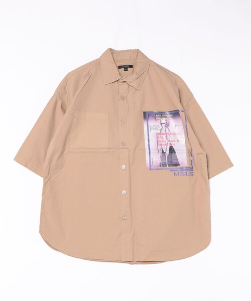 STYLEBLOCK(スタイルブロック)の「韓国ストリートフォトプリントタイプライター半袖ビッグシャツ(シャツ/ブラウス・メンズ・ホワイト/ブラック/ベージュ・M/L)」の3枚目の写真