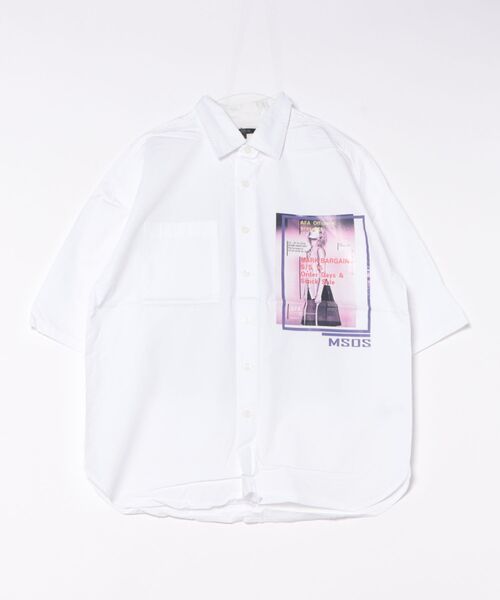 STYLEBLOCK(スタイルブロック)の「韓国ストリートフォトプリントタイプライター半袖ビッグシャツ(シャツ/ブラウス・メンズ・ホワイト/ブラック/ベージュ・M/L)」の1枚目の写真