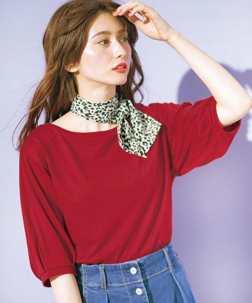 GeeRA(ジーラ)の「スカーフ付カットソー(Tシャツ/カットソー・レディース・ブラック/オフホワイト/モカ/レッド・LARGE/X-LARGE/MEDIUM)」の4枚目の写真
