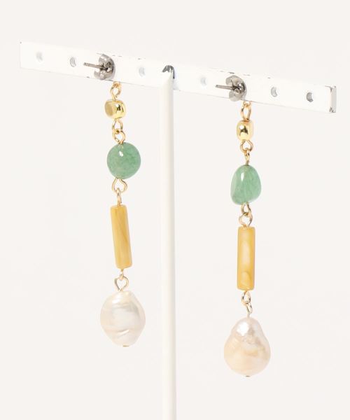 LOWRYS FARM（ローリーズファーム）の「パーツコンビロングピアス　878126（ピアス（両耳用）・レディース・グリーン/パープル・FREE）」の3枚目の写真