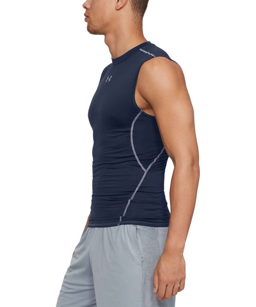 UNDER ARMOUR（アンダーアーマー）の「UAヒートギアアーマー スリーブレス シャツ（トレーニング/メンズ）（Tシャツ/カットソー・メンズ・チャコールグレー/ネイビー/ホワイト/ブラック・SM/LG/XXL/MD/3XL/XL）」の15枚目の写真