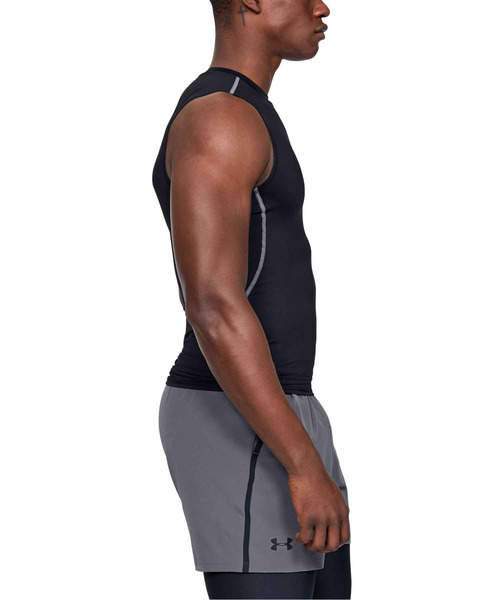 UNDER ARMOUR（アンダーアーマー）の「UAヒートギアアーマー スリーブレス シャツ（トレーニング/メンズ）（Tシャツ/カットソー・メンズ・チャコールグレー/ネイビー/ホワイト/ブラック・SM/LG/XXL/MD/3XL/XL）」の16枚目の写真