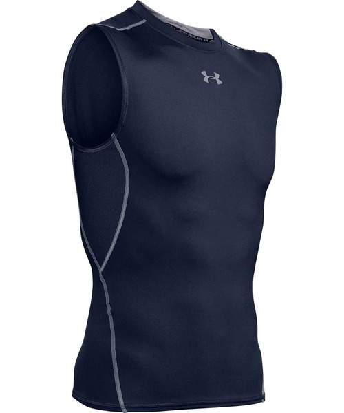 UNDER ARMOUR（アンダーアーマー）の「UAヒートギアアーマー スリーブレス シャツ（トレーニング/メンズ）（Tシャツ/カットソー・メンズ・チャコールグレー/ネイビー/ホワイト/ブラック・SM/LG/XXL/MD/3XL/XL）」の14枚目の写真
