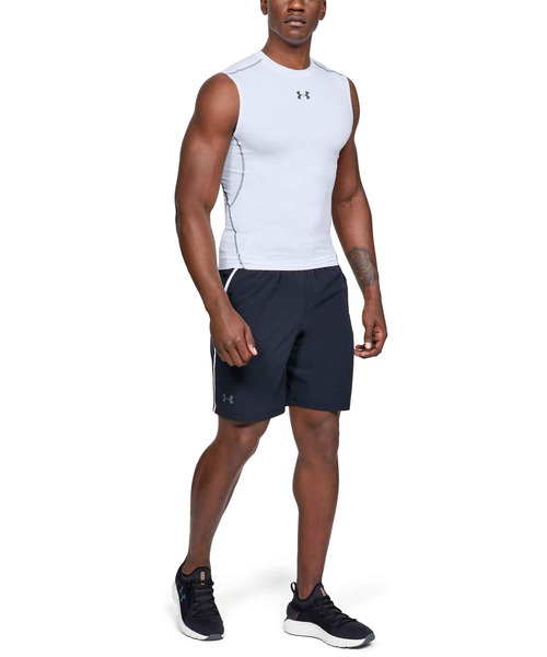 UNDER ARMOUR（アンダーアーマー）の「UAヒートギアアーマー スリーブレス シャツ（トレーニング/メンズ）（Tシャツ/カットソー・メンズ・チャコールグレー/ネイビー/ホワイト/ブラック・SM/LG/XXL/MD/3XL/XL）」の9枚目の写真