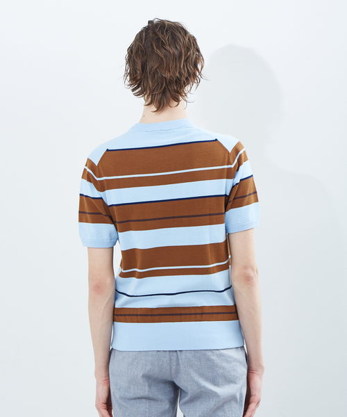 RECENCY OF MINE（リーセンシー オブ マイン）の「【Recency of Mine】強撚 天竺 ボーダー Tシャツ（Tシャツ/カットソー・メンズ・サックスブルー/ブラック・44/46/48）」の5枚目の写真