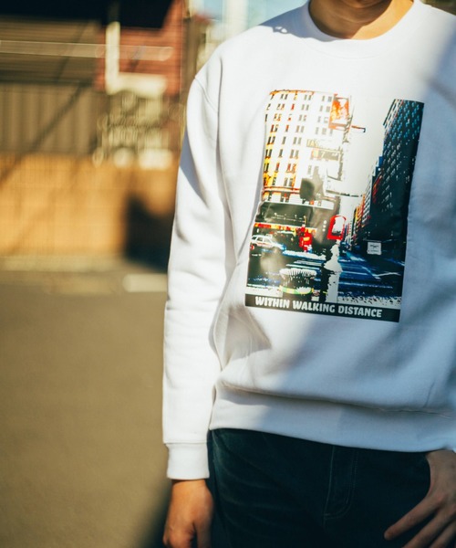 BEATJIVE（ビートジャイブ）の「フロント プリント スウェット クルーネック プルオーバー トレーナー（スウェット・メンズ・ブラック/ホワイト・MEDIUM/LARGE）」の6枚目の写真