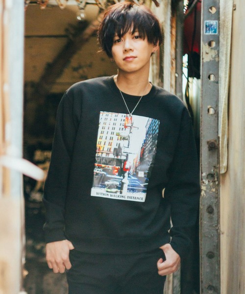 BEATJIVE（ビートジャイブ）の「フロント プリント スウェット クルーネック プルオーバー トレーナー（スウェット・メンズ・ブラック/ホワイト・MEDIUM/LARGE）」の7枚目の写真