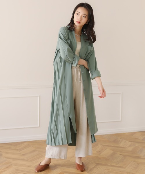 Bou Jeloud（ブージュルード）の「バックプリーツシャツワンピース（シャツワンピース・レディース・ブラック/グレー/カーキ・38）」の11枚目の写真