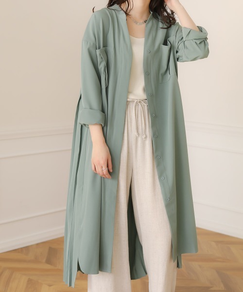 Bou Jeloud（ブージュルード）の「バックプリーツシャツワンピース（シャツワンピース・レディース・ブラック/グレー/カーキ・38）」の15枚目の写真