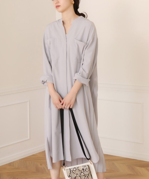 Bou Jeloud（ブージュルード）の「バックプリーツシャツワンピース（シャツワンピース・レディース・ブラック/グレー/カーキ・38）」の16枚目の写真