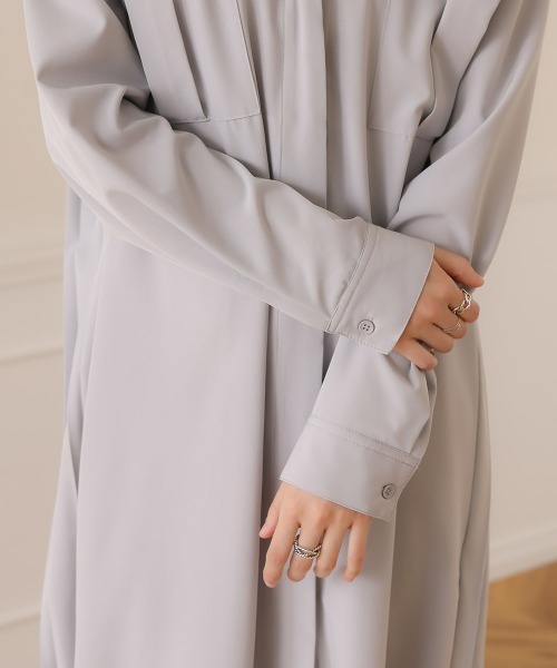 Bou Jeloud（ブージュルード）の「バックプリーツシャツワンピース（シャツワンピース・レディース・ブラック/グレー/カーキ・38）」の7枚目の写真