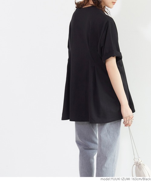 coca(coca)(コカ)の「タック入りフレアスウェットチュニックトップス(Tシャツ/カットソー・レディース・ホワイト/ピンク/ブラック・ONE SIZE)」の9枚目の写真