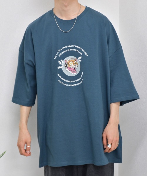 kutir(クティール)の「トラロゴプリントTシャツ(Tシャツ/カットソー・メンズ・ホワイト/ライトグレー/ダークブルー・SMALL/MEDIUM/LARGE)」の3枚目の写真