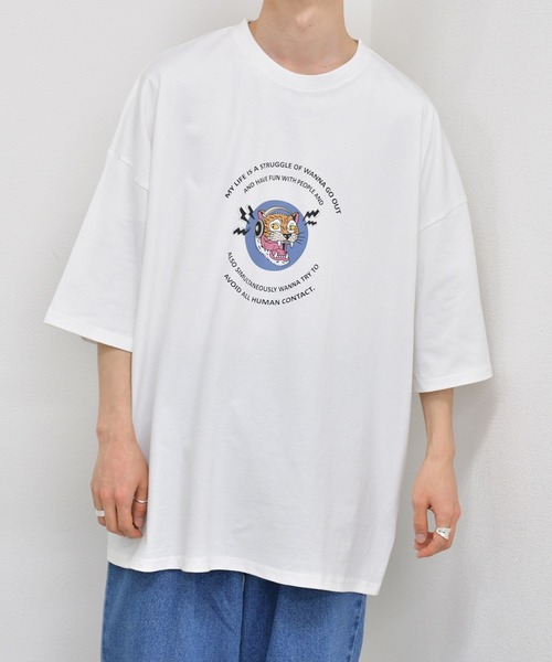 kutir(クティール)の「トラロゴプリントTシャツ(Tシャツ/カットソー・メンズ・ホワイト/ライトグレー/ダークブルー・SMALL/MEDIUM/LARGE)」の7枚目の写真