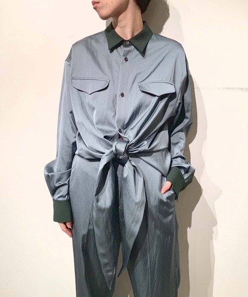 satin tie front