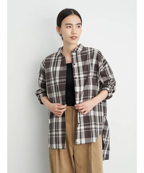 AMERICAN HOLIC(アメリカンホリック)の「2WAY前後差バックタックシャツチュニック 〇*(シャツ/ブラウス・レディース・ベージュ/ネイビー/オフホワイト/ストライプ/チェック・FREE)」の16枚目の写真