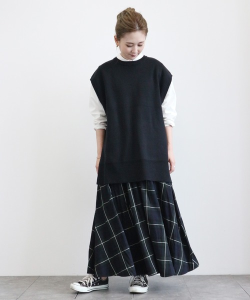 AMERICAN HOLIC(アメリカンホリック)の「2WAY前後差バックタックシャツチュニック 〇*(シャツ/ブラウス・レディース・ベージュ/ネイビー/オフホワイト/ストライプ/チェック・FREE)」の7枚目の写真