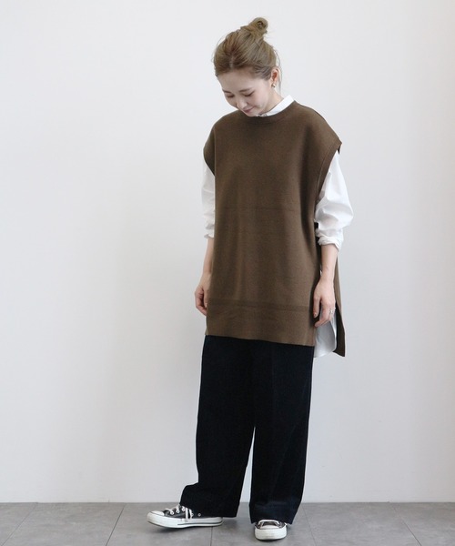 AMERICAN HOLIC(アメリカンホリック)の「2WAY前後差バックタックシャツチュニック 〇*(シャツ/ブラウス・レディース・ベージュ/ネイビー/オフホワイト/ストライプ/チェック・FREE)」の8枚目の写真