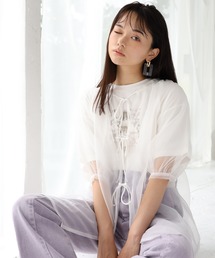 one after another NICE CLAUP | 3Wayリボンシアーブラウス(シャツ/ブラウス)