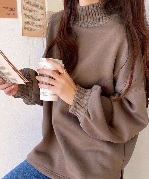 セール】盛れるスウェット！ニットリブボリュームスウェットプル