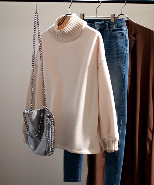 classicalelf(クラシカルエルフ)の「盛れるスウェット!ニットリブボリュームスウェットプルオーバー(スウェット・レディース・ブラック/ベージュ/モカ/ライトカーキ/グレイッシュブルー/モスグリーン・MEDIUM/LARGE/X-LARGE/XX-LARGE/SMALL)」の15枚目の写真